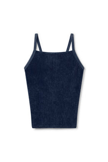 Women | Vintage Terry Laced-Back Crop Tank | Past Midnight