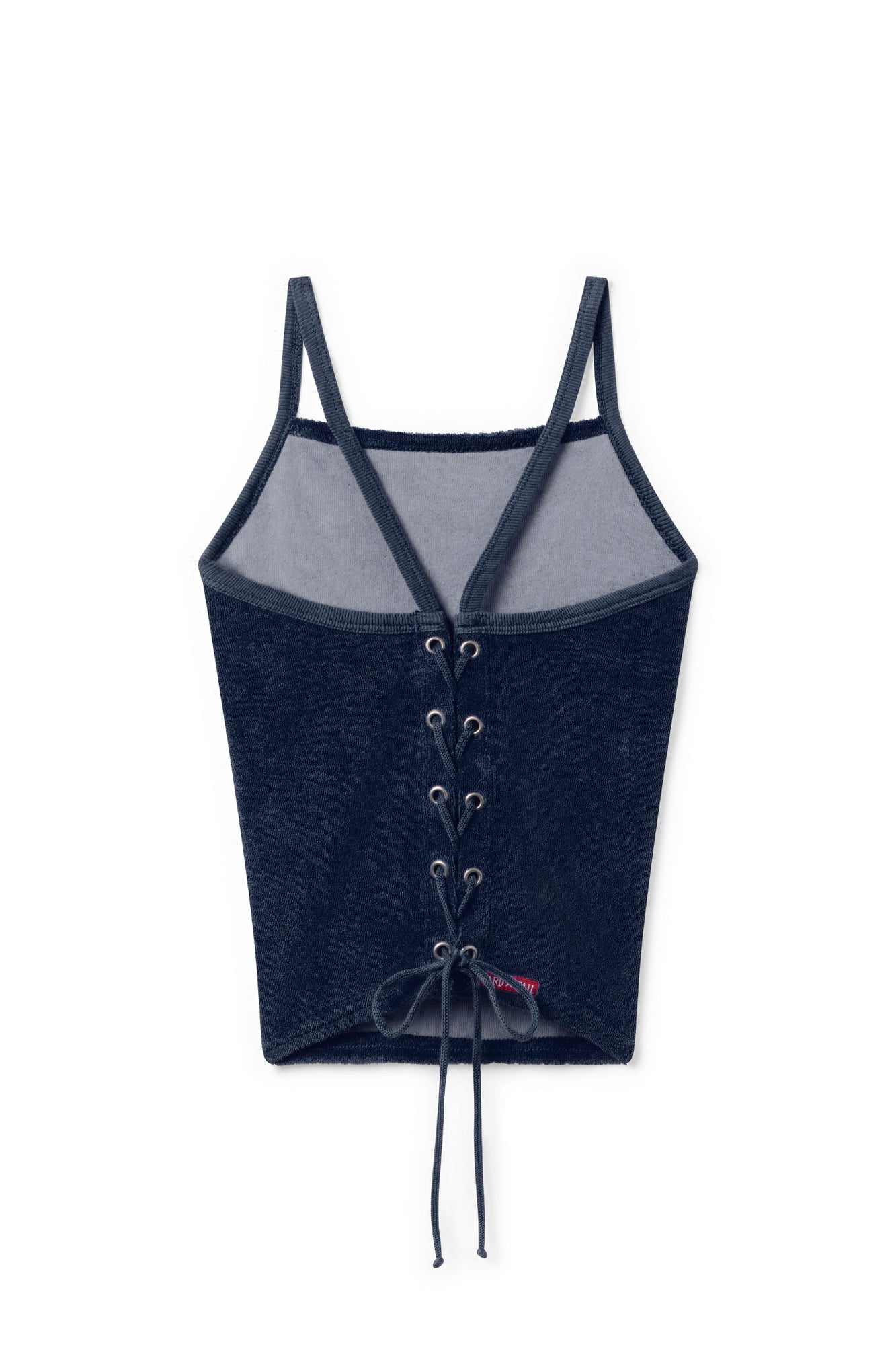 Women | Vintage Terry Laced-Back Crop Tank | Past Midnight