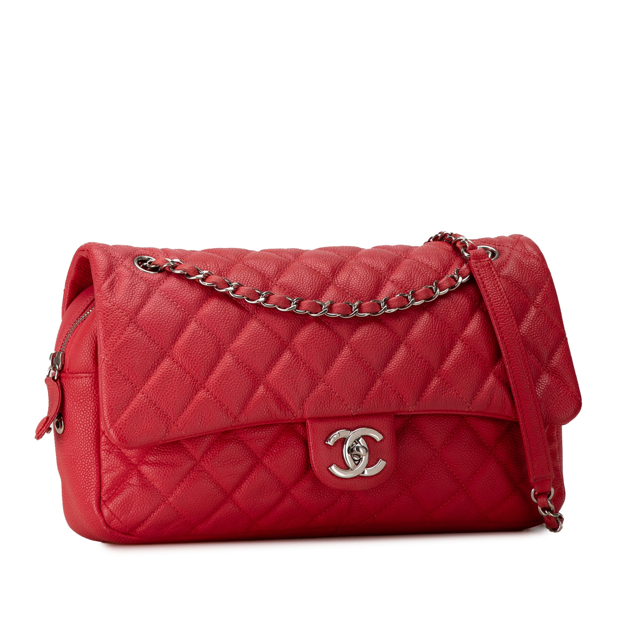 Chanel | Pre-Owned Jumbo Caviar Easy Flap Bag | Red