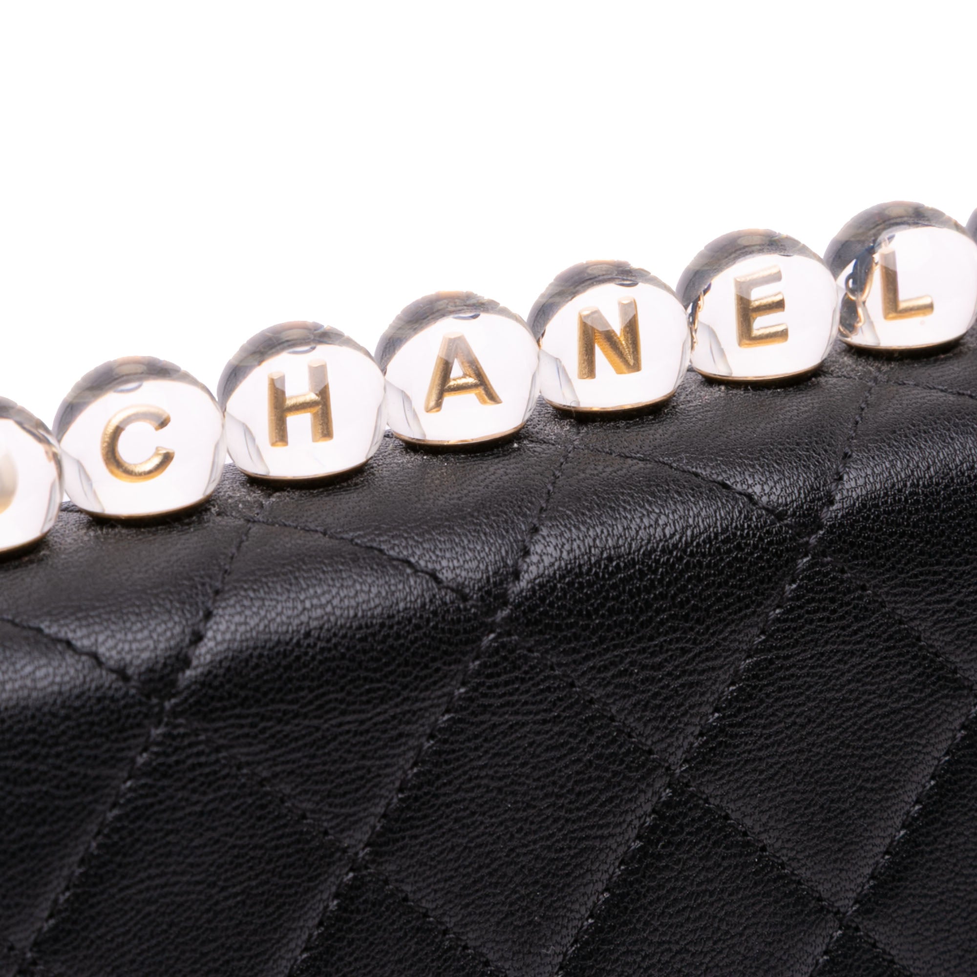 Chanel | Pre-Owned Small Lambskin Chic Glass Pearls Flap | Black
