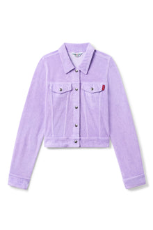 Women | Vintage Terry Cropped Jean Jacket | Lilac