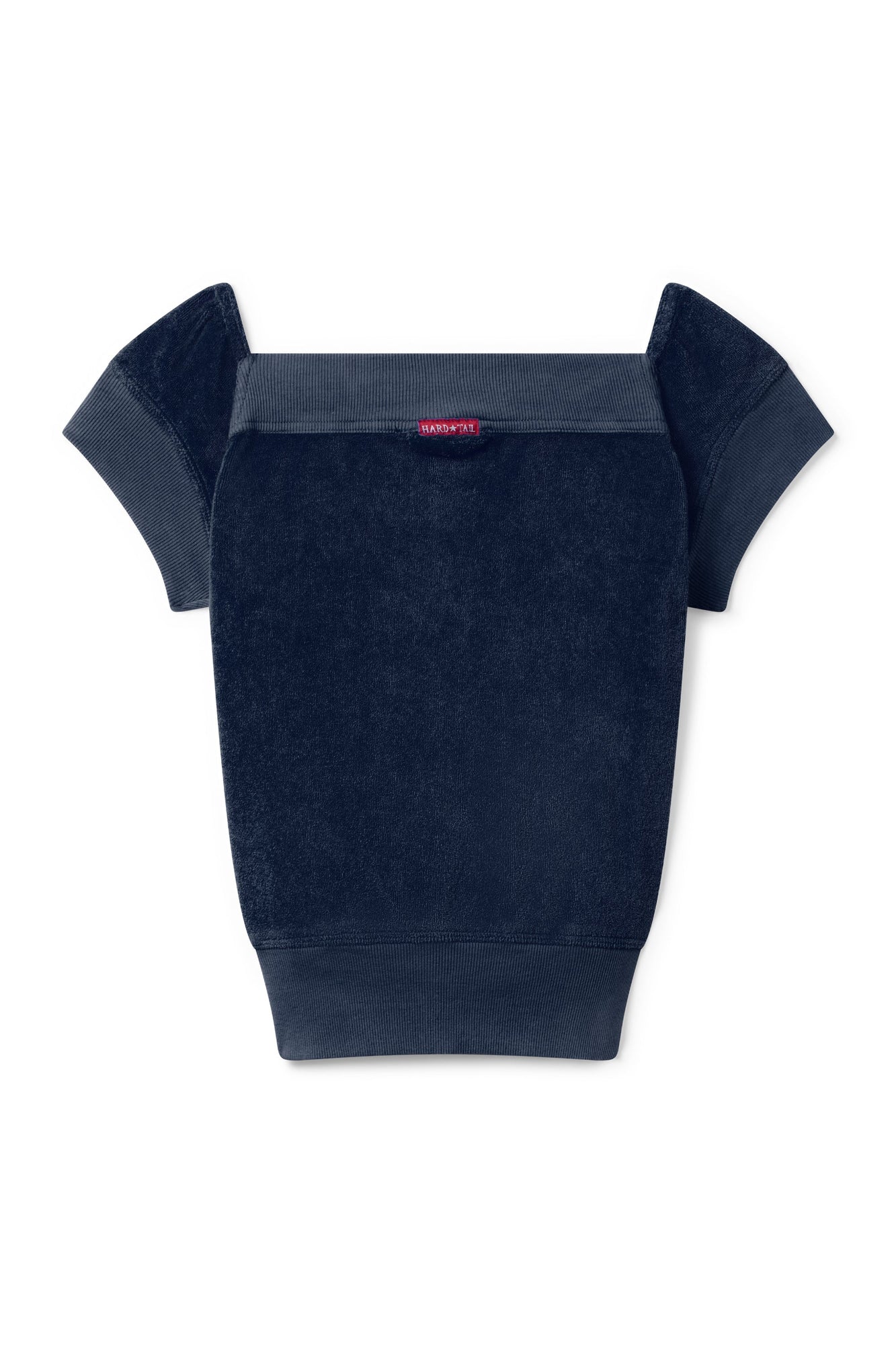 Women | Vintage Terry Off Shoulder Boho Zip Top | Past Midnight