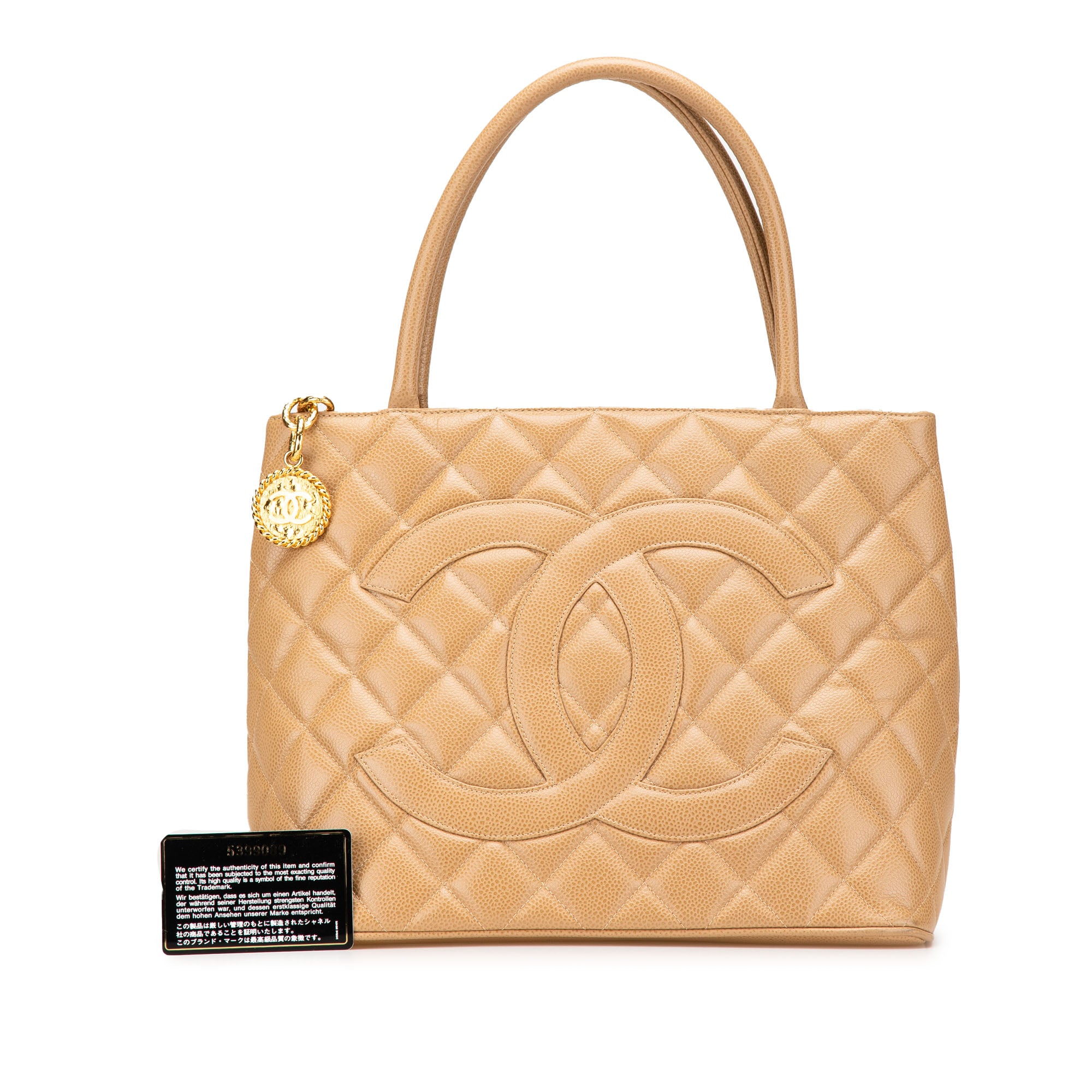 Chanel | Pre-Owned Caviar Medallion Tote - I | Brown/Beige