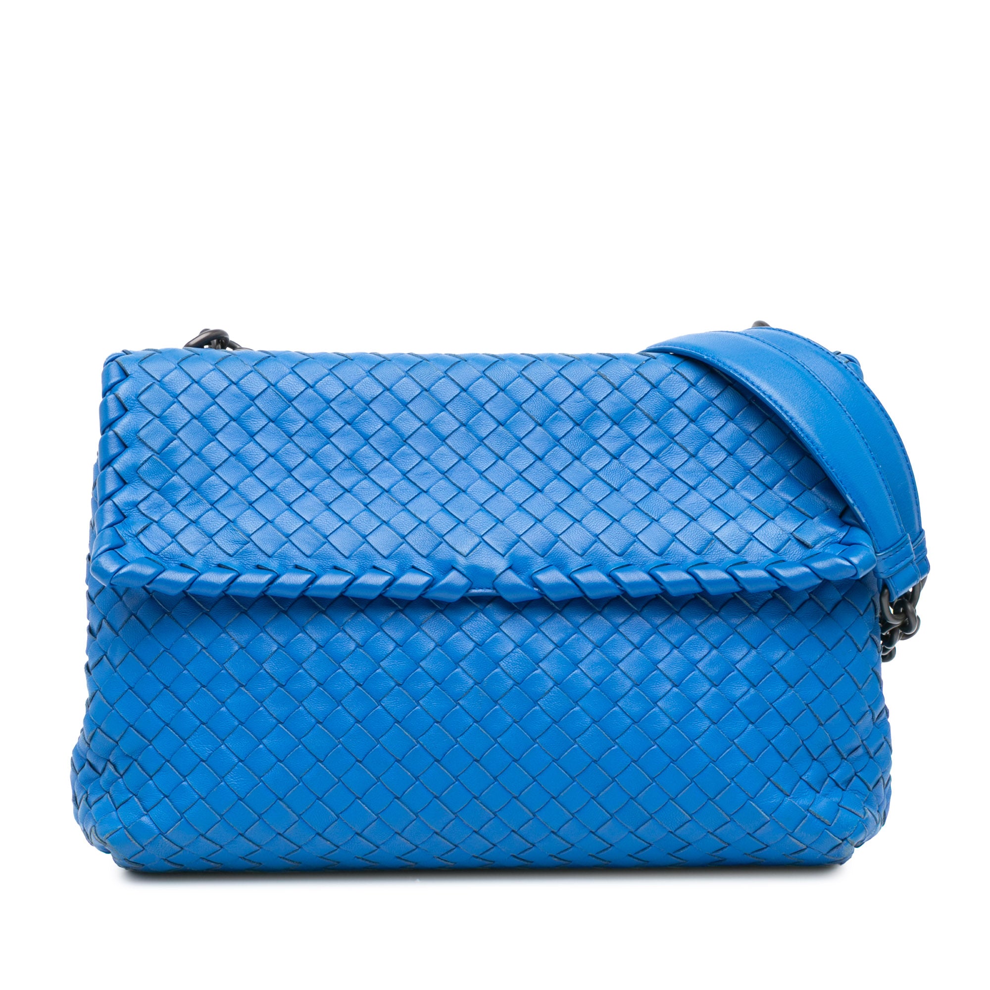 Bottega Veneta | Pre-Owned Medium Nappa Intrecciato Olimpia Shoulder Bag - II | Blue