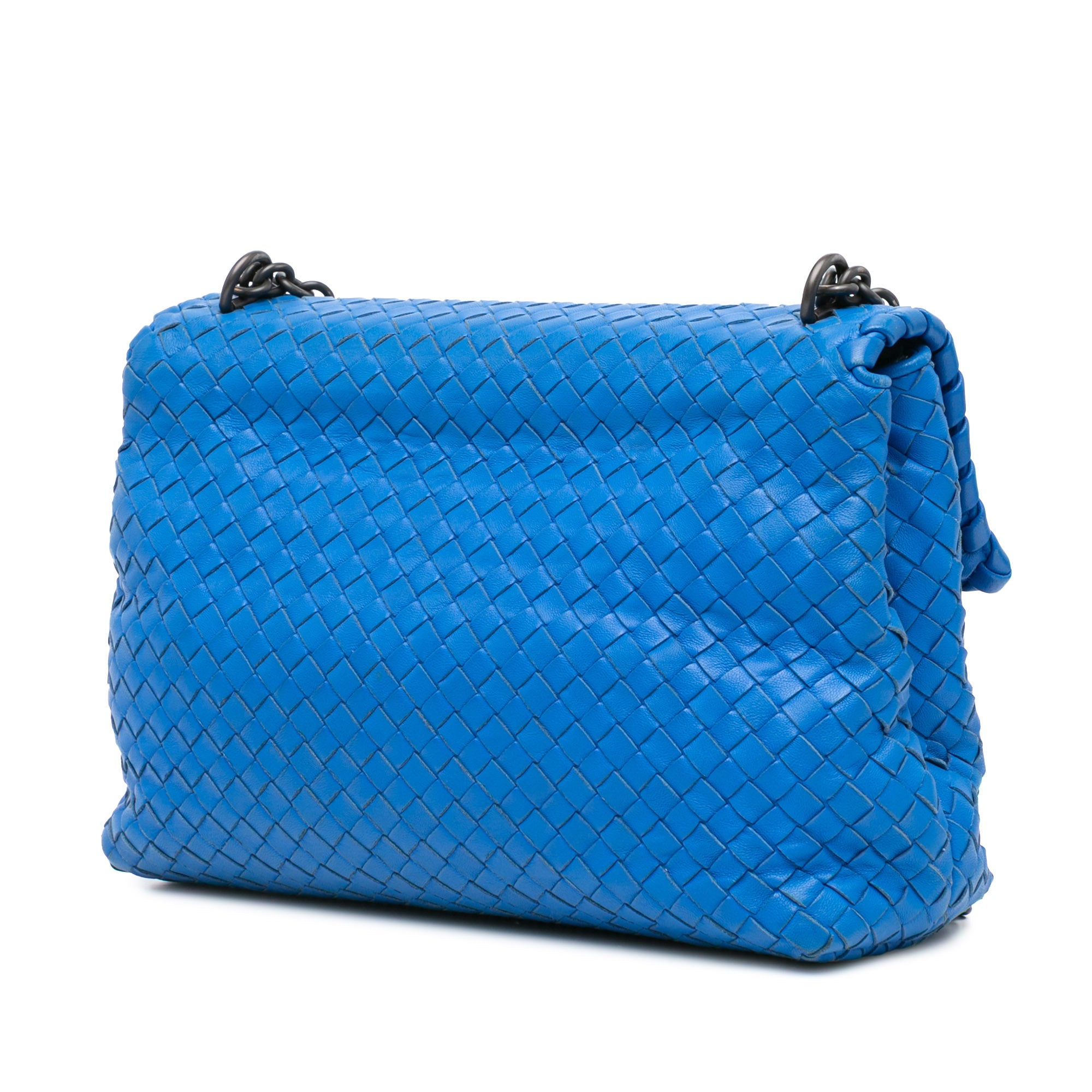 Bottega Veneta | Pre-Owned Medium Nappa Intrecciato Olimpia Shoulder Bag - II | Blue