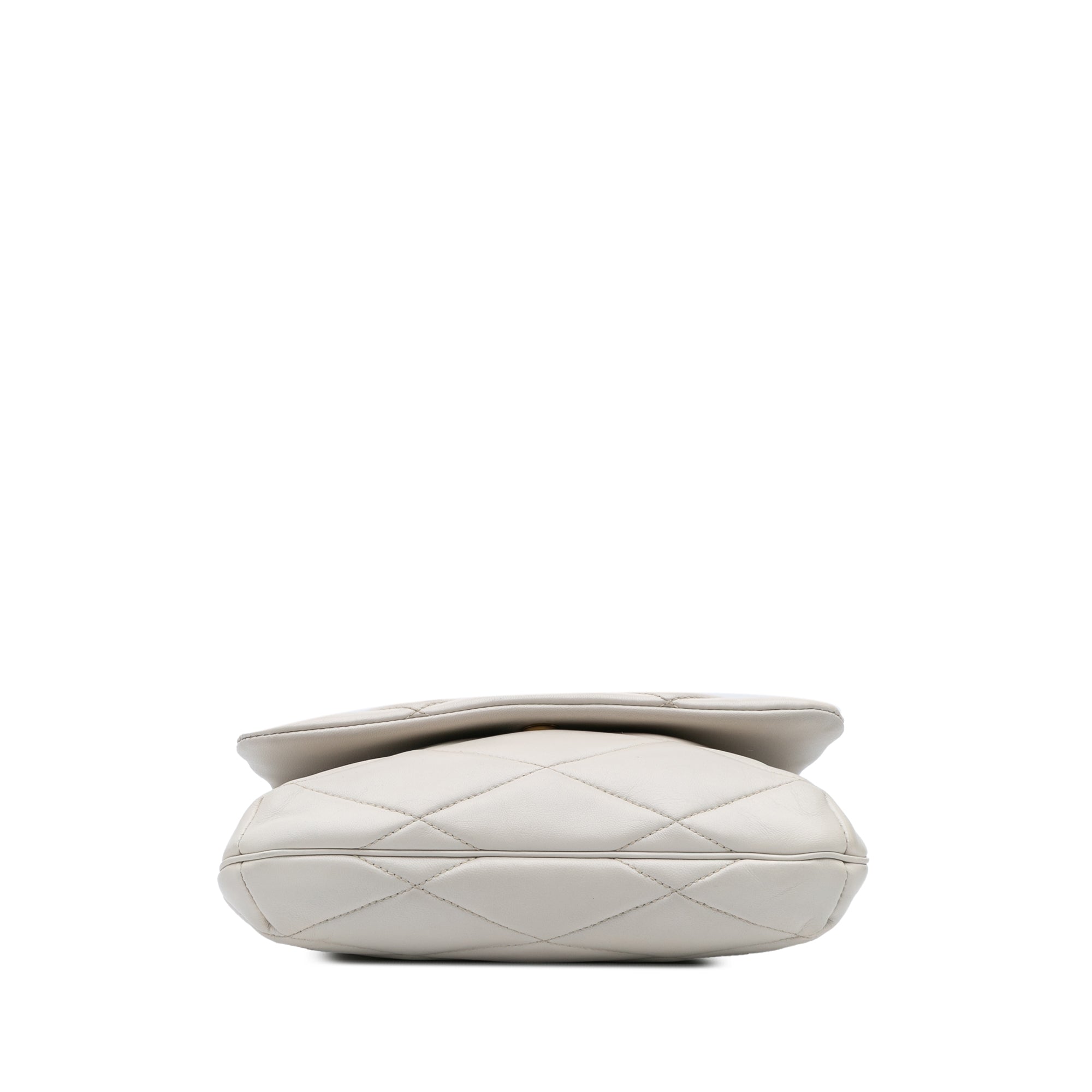 Saint Laurent | Pre-Owned Quilted Lambskin Le 57 Shoulder Bag | White