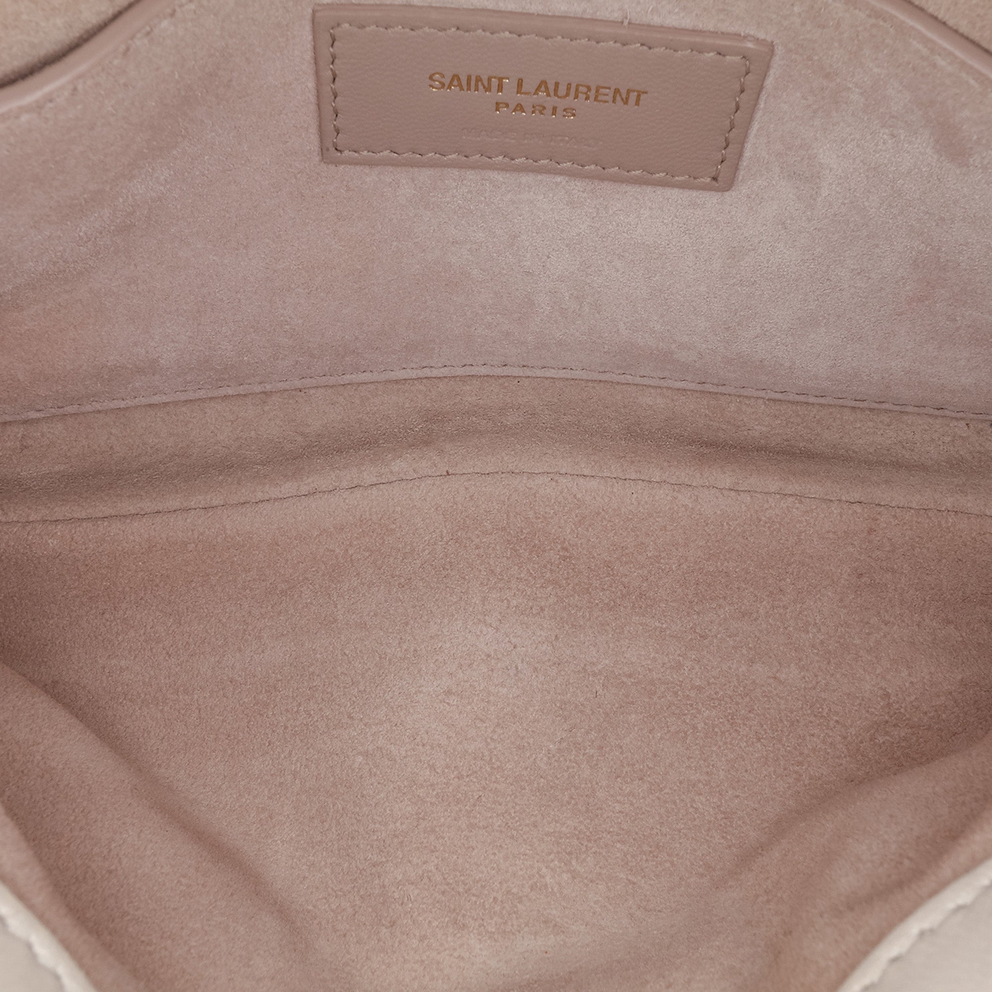 Saint Laurent | Pre-Owned Quilted Lambskin Le 57 Shoulder Bag | White