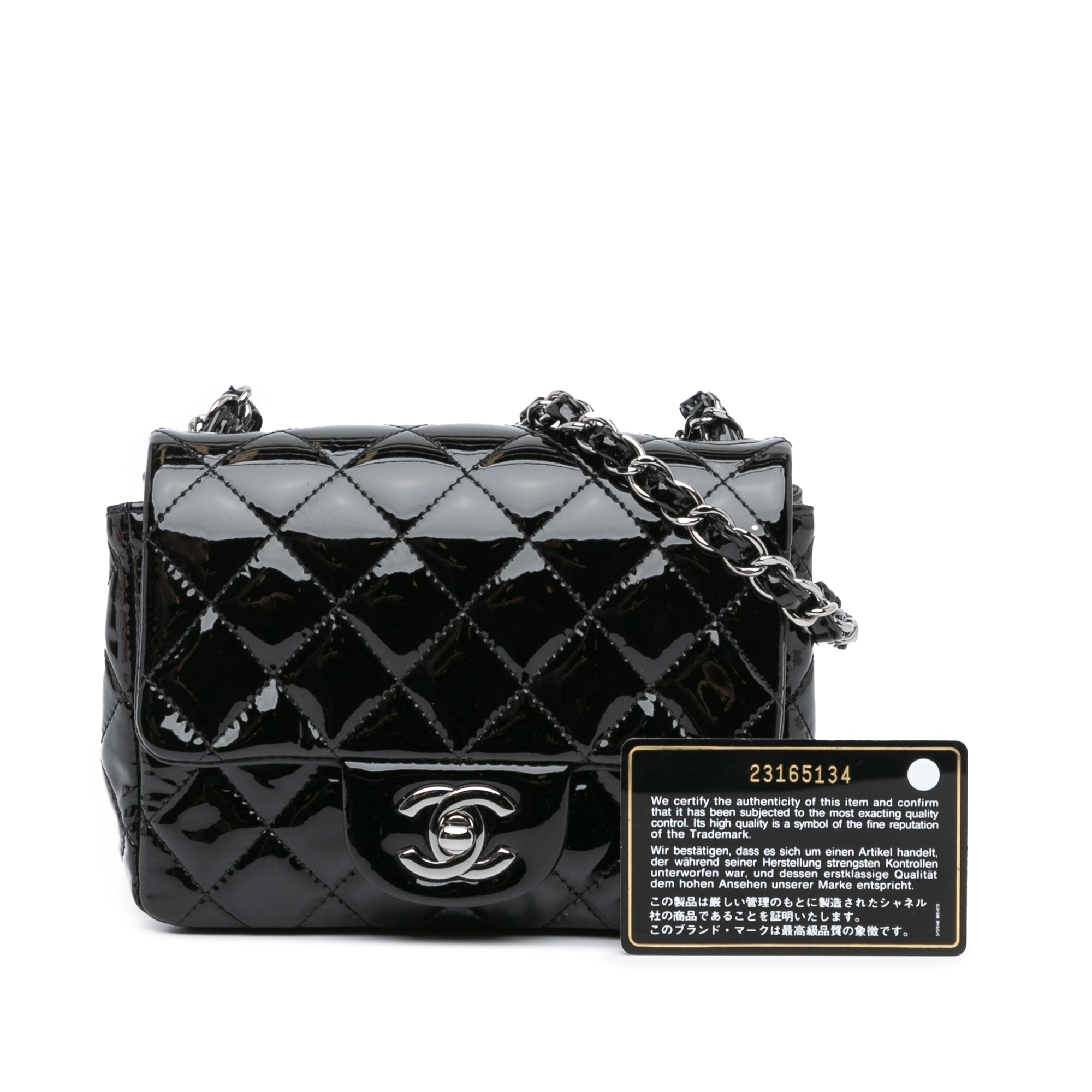 Chanel | Pre-Owned Mini Square Classic Patent Single Flap - VI | Black