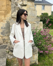 Women | Young Blood Frayed Edge Blazer | Cream