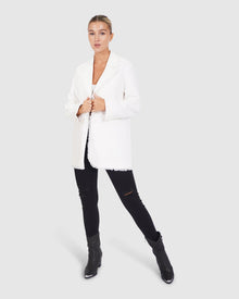 Women | Young Blood Frayed Edge Blazer | Cream