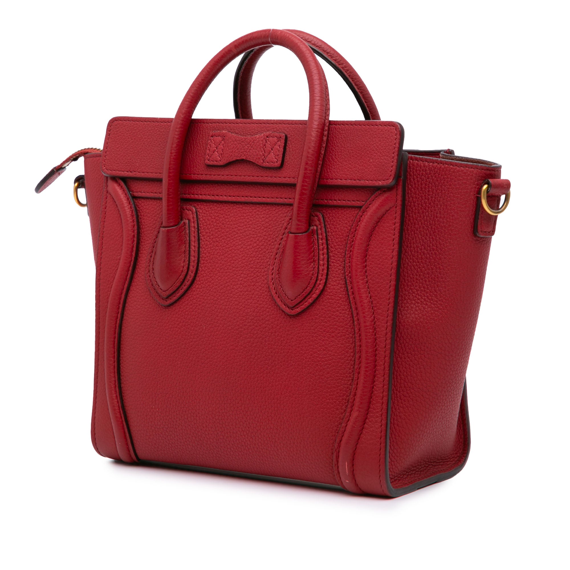 Celine | Pre-Owned Nano Leather Luggage Tote | Red