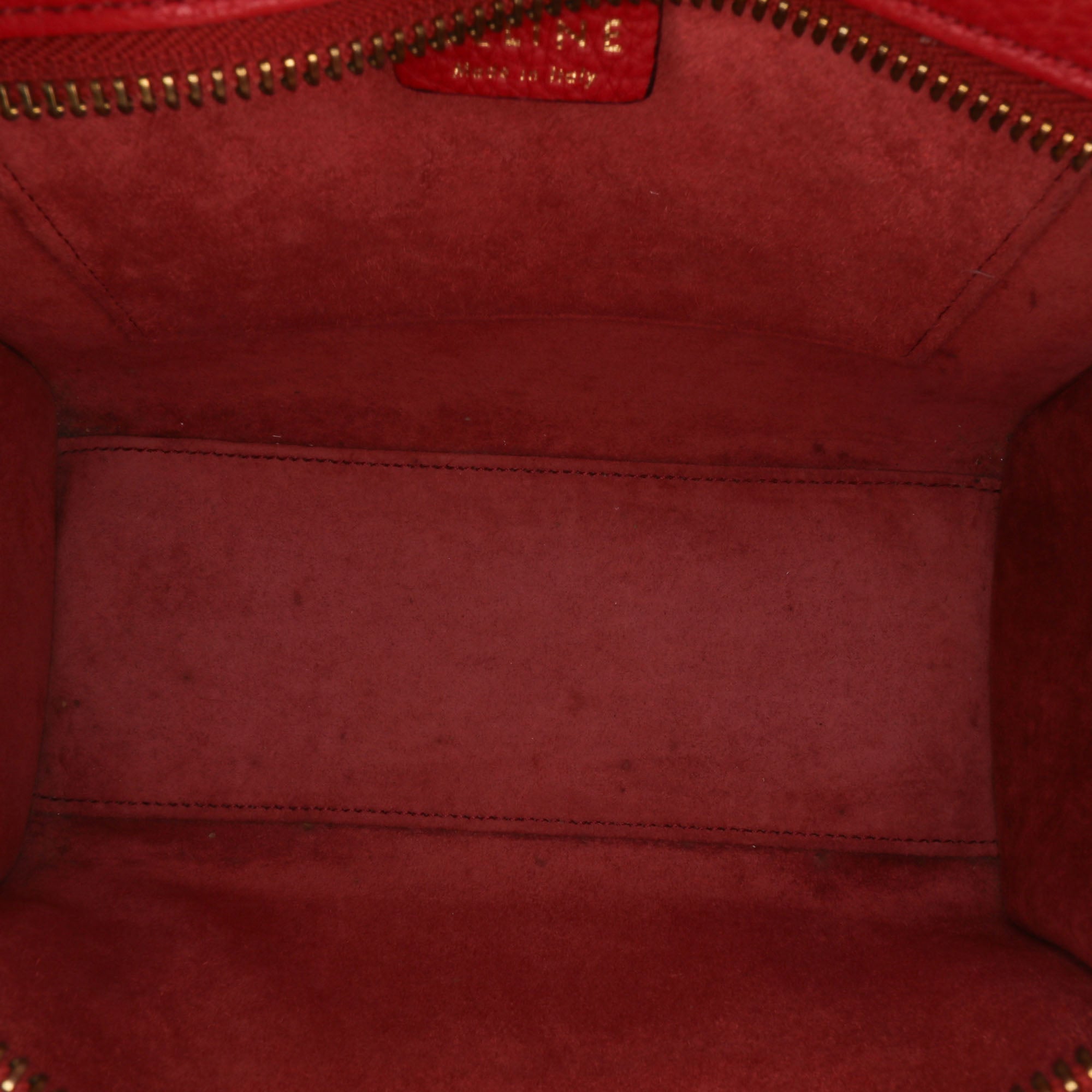 Celine | Pre-Owned Nano Leather Luggage Tote | Red