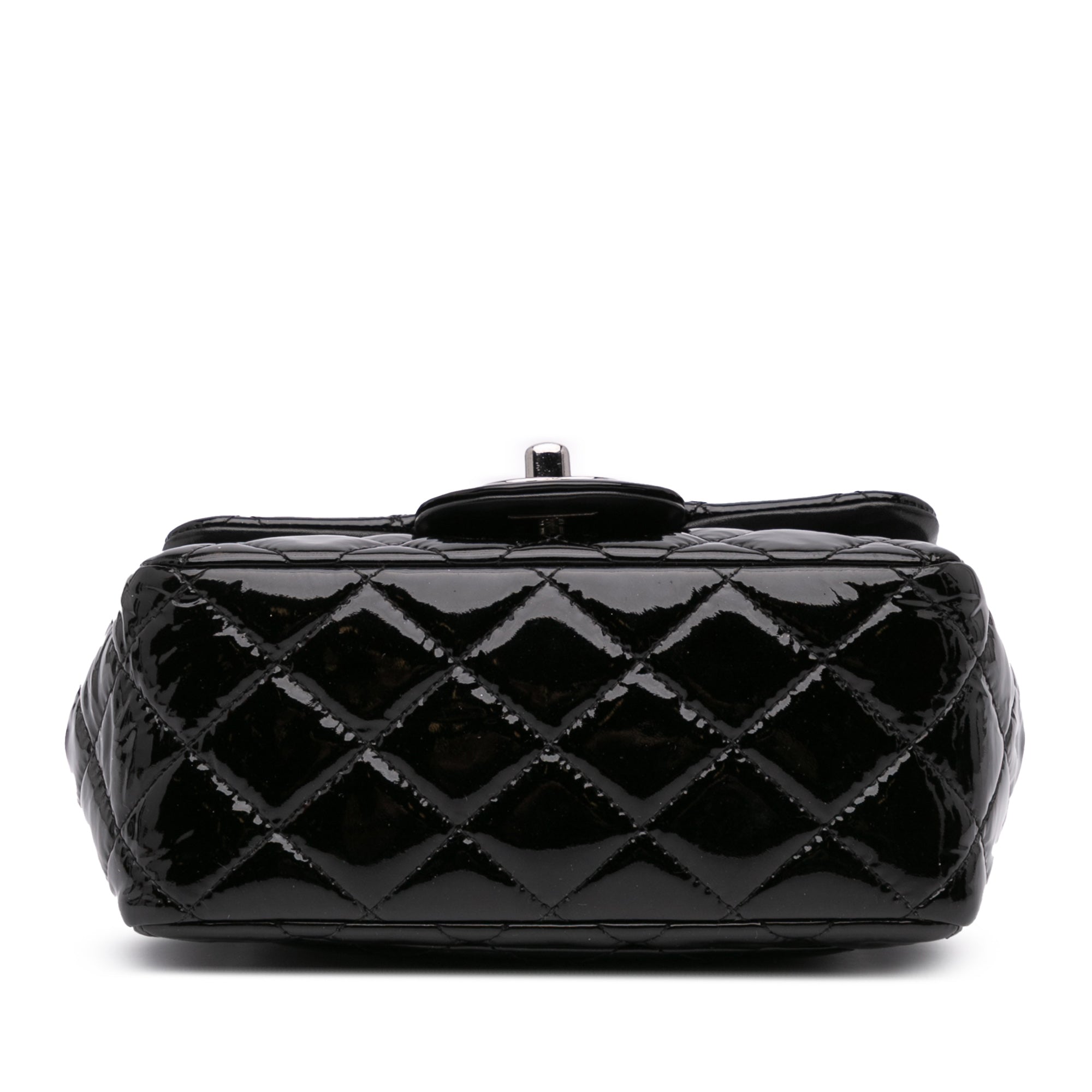 Chanel | Pre-Owned Mini Square Classic Patent Single Flap - V | Black