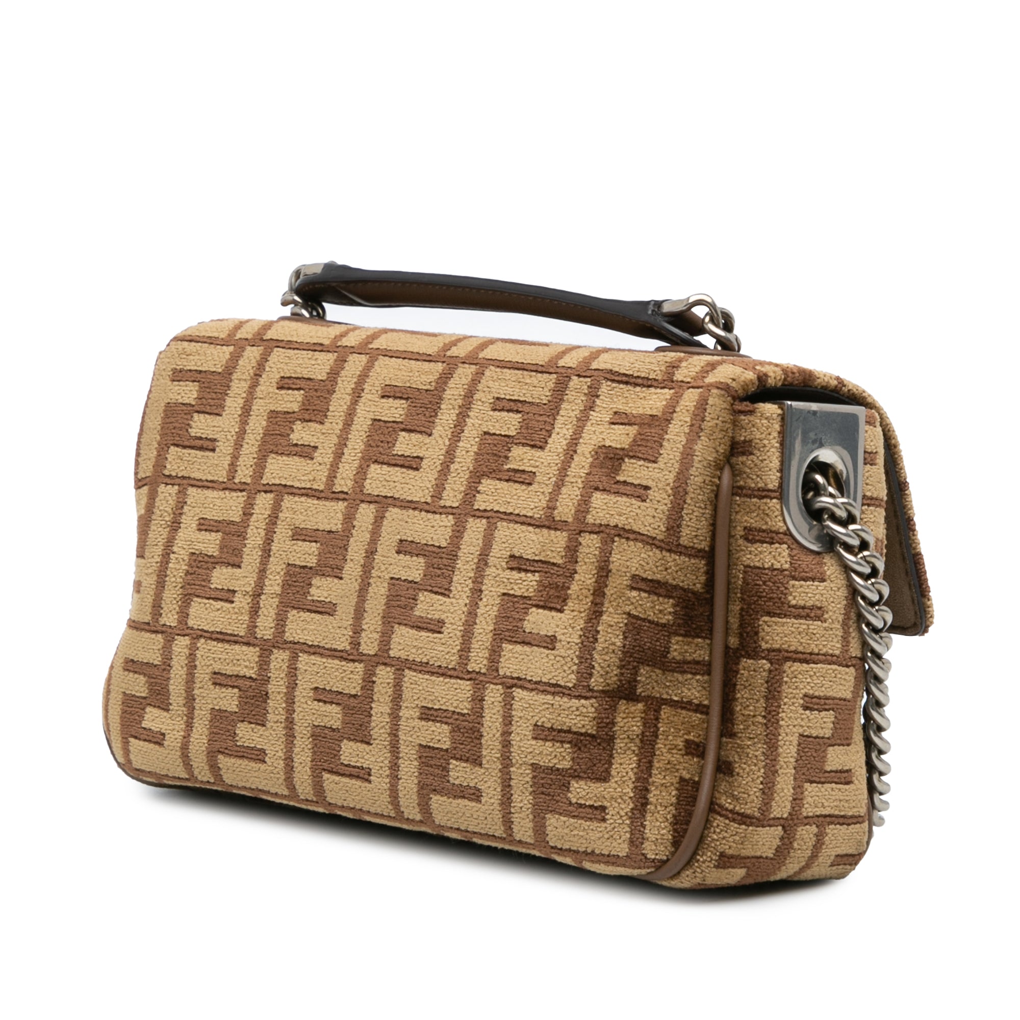 Fendi | Pre-Owned Zucca Wool Chain Midi Baguette | Brown