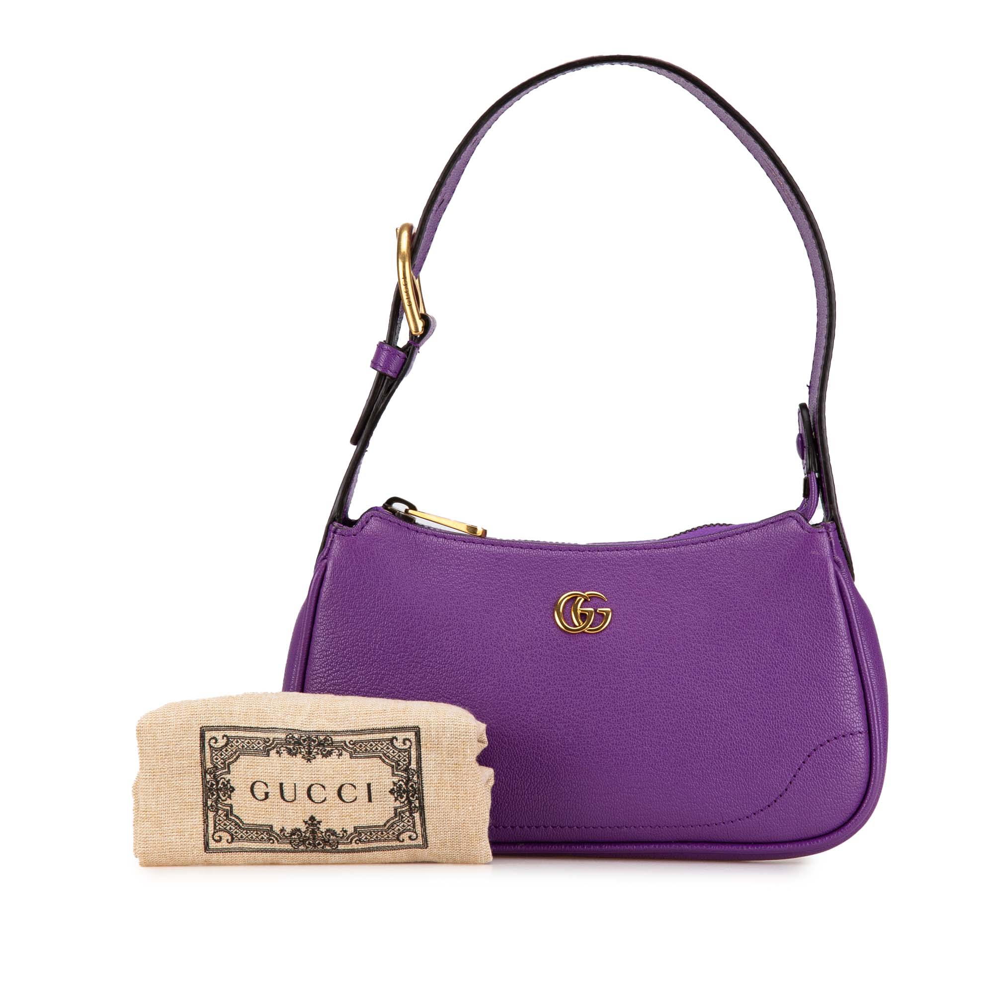 Gucci | Pre-Owned Mini Leather Aphrodite Shoulder Bag | Purple