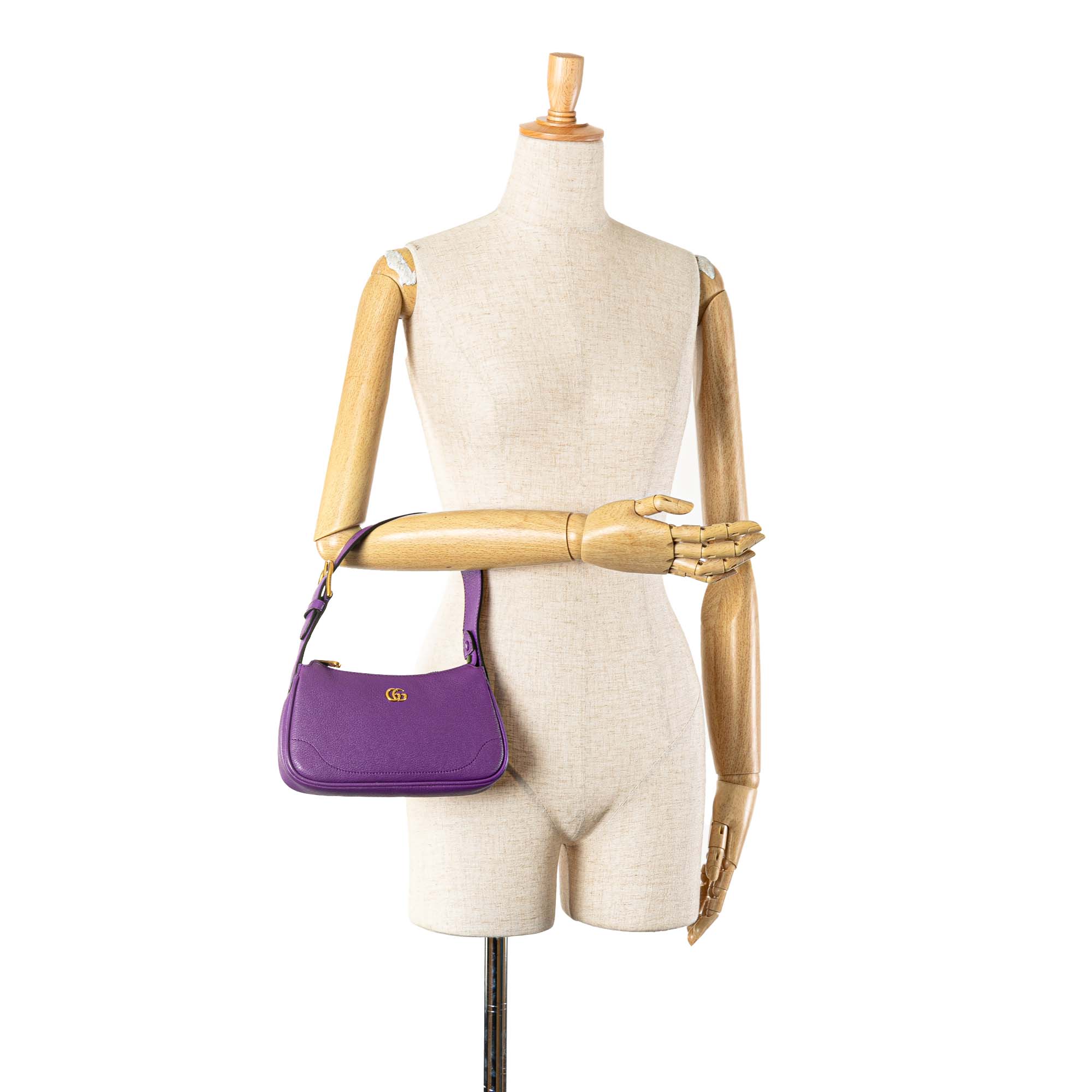 Gucci | Pre-Owned Mini Leather Aphrodite Shoulder Bag | Purple