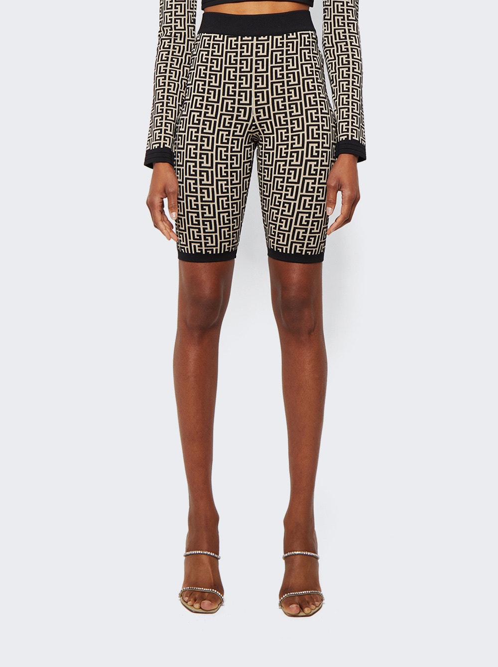 Women | Balmain | Monogram Cyclist Shorts | Black