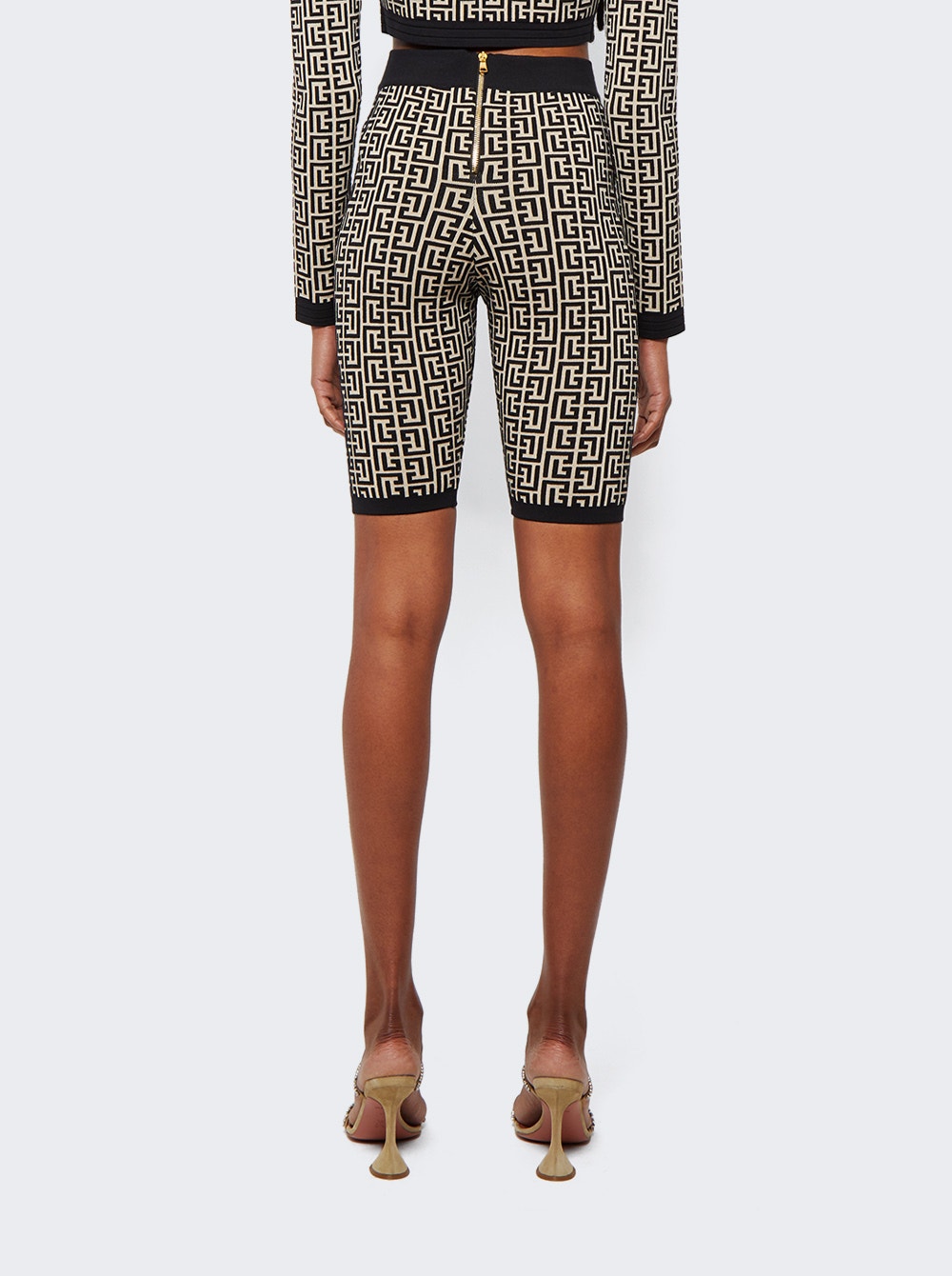 Women | Balmain | Monogram Cyclist Shorts | Black