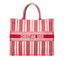 Dior | Pre-Owned Large Striped Book Tote | Red