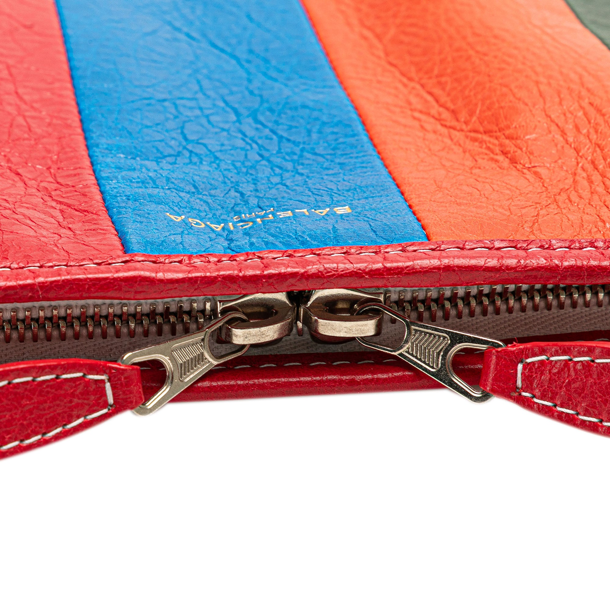 Balenciaga | Pre-Owned Lambskin Bazar Clutch | Red
