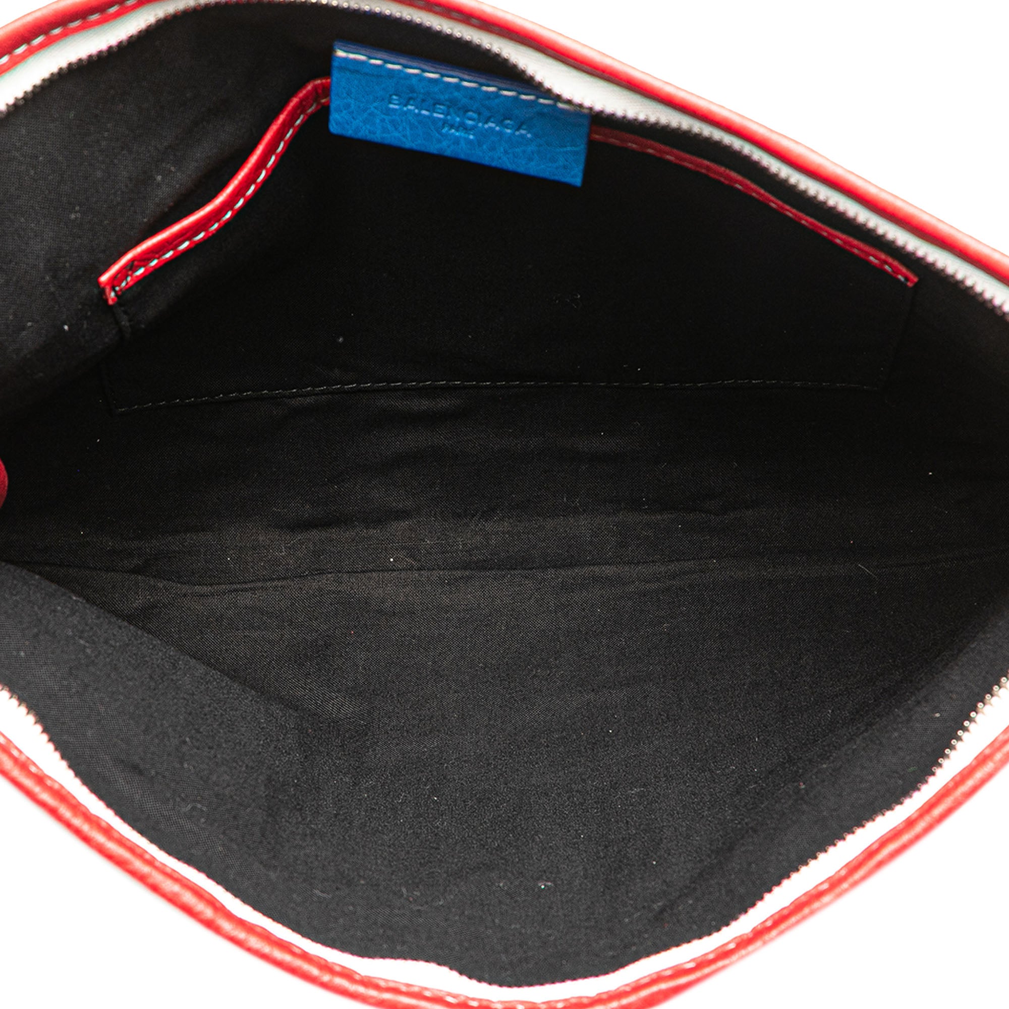 Balenciaga | Pre-Owned Lambskin Bazar Clutch | Red