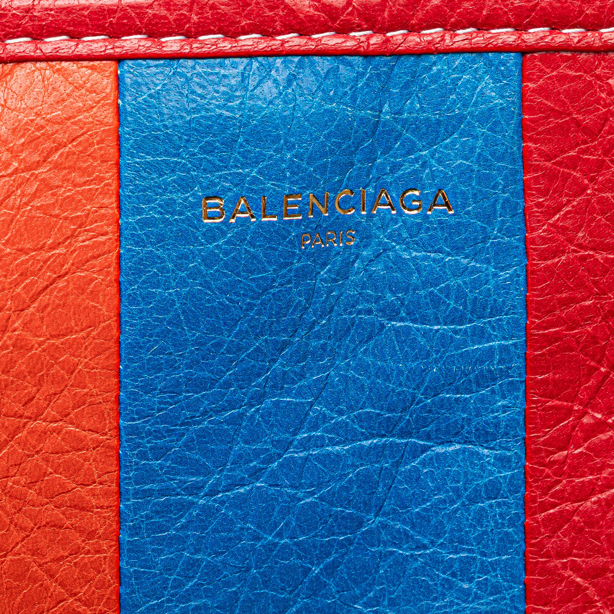 Balenciaga | Pre-Owned Lambskin Bazar Clutch | Red