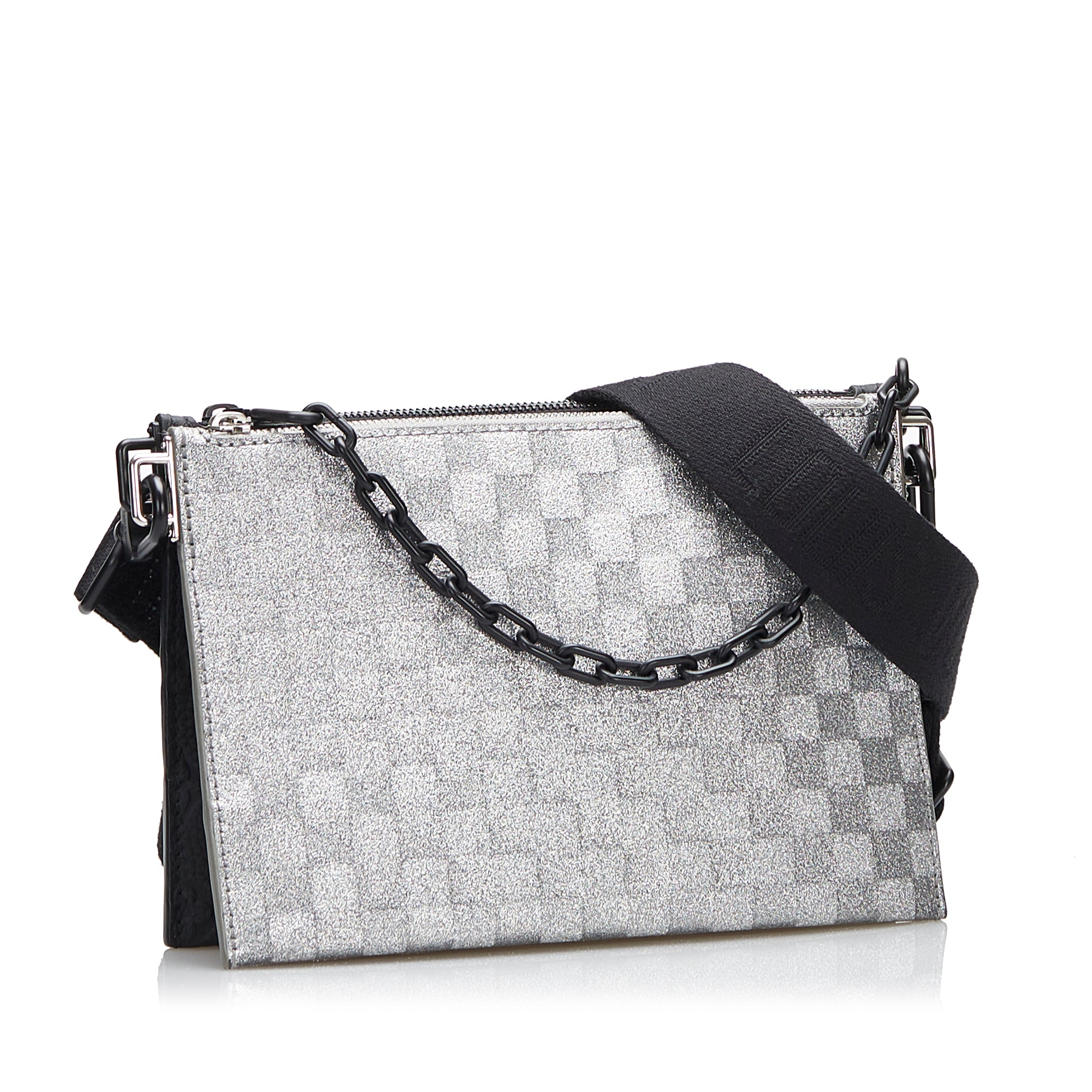 Louis Vuitton Pre-Owned Damier Glitter Taurillon In The Loop Trio Pouch | Women | Black