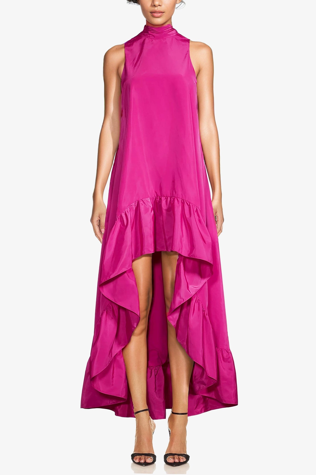ONE33 SOCIAL | The Yolanda Fuchsia High-Low Maxi Gown | Pink
