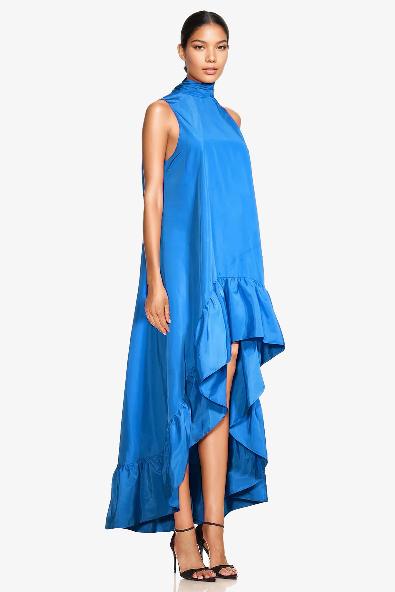 ONE33 SOCIAL | The Yolanda Peacock Blue High-Low Maxi Gown | Blue
