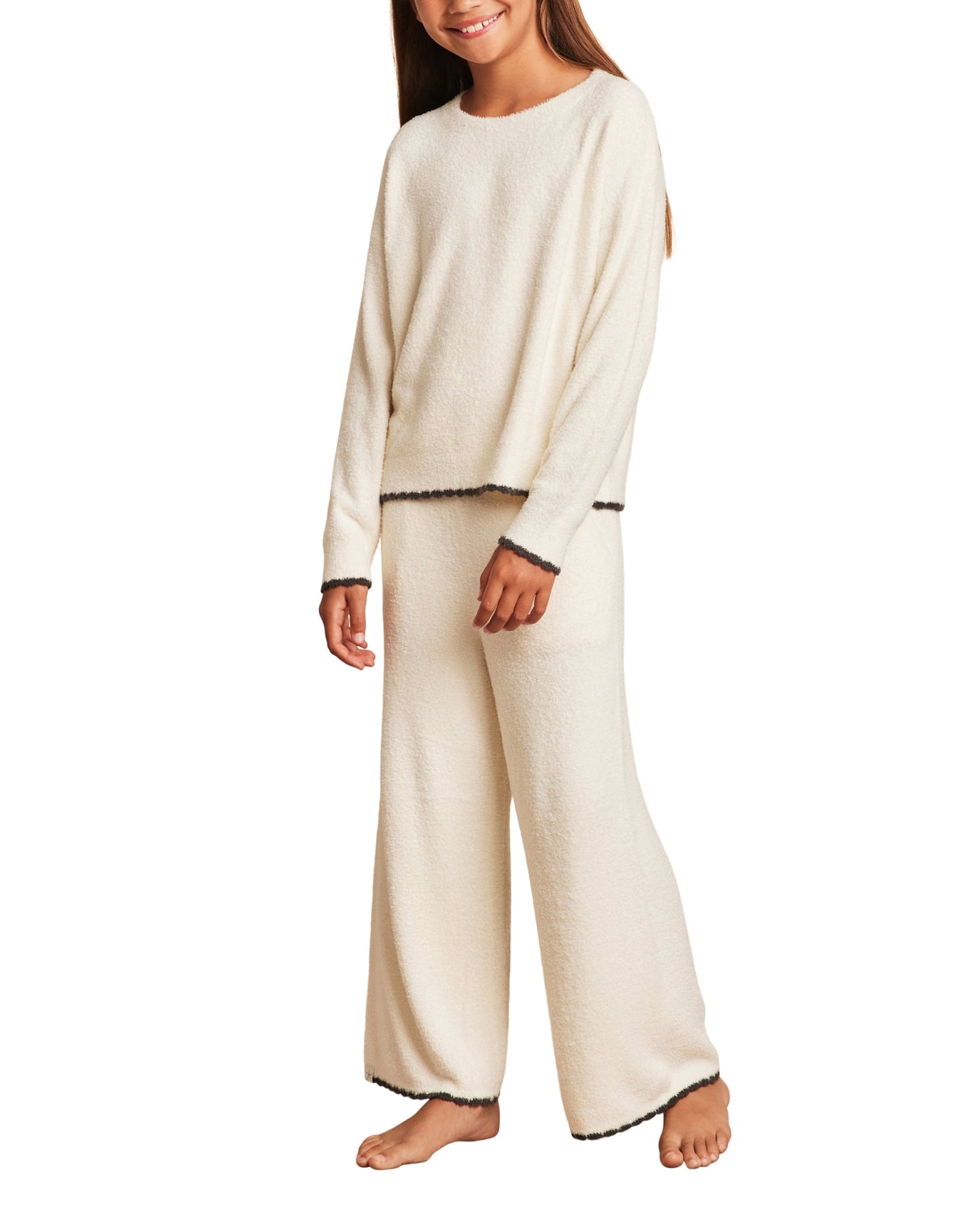 Youth | Cozychic Lite Scalloped Pullover | Cream-Carbon