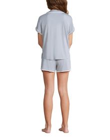Youth | MC Soft Jersey Piped Pj Set | Moonbeam-White
