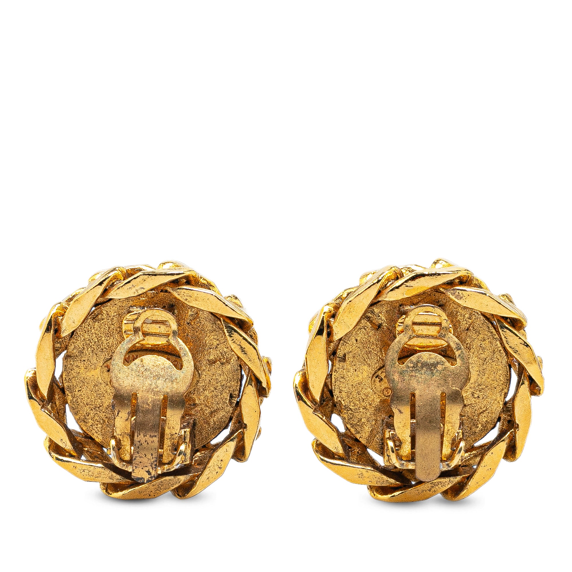 Chanel Pre-Owned Gold Plated CC Crystal Clip On Earrings | Women | Gold