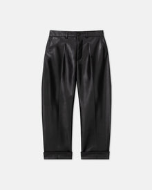 Zayden Regenerated Leather Tapered Pants | Black