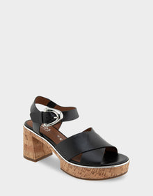 Zephyr Sandal | Black Burnished Leather