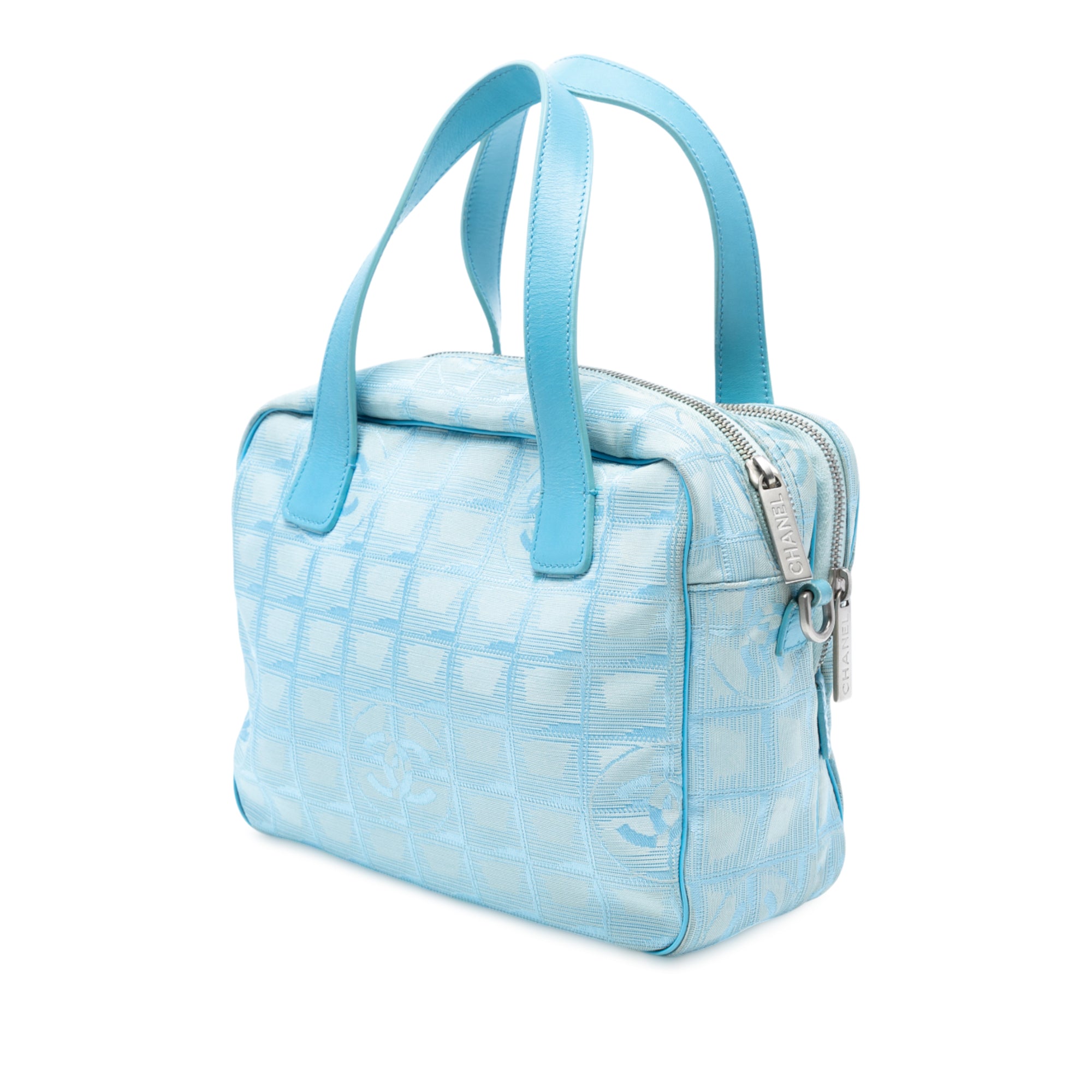 Chanel | Pre-Owned New Travel Line Nylon Satchel | Blue/Light Blue