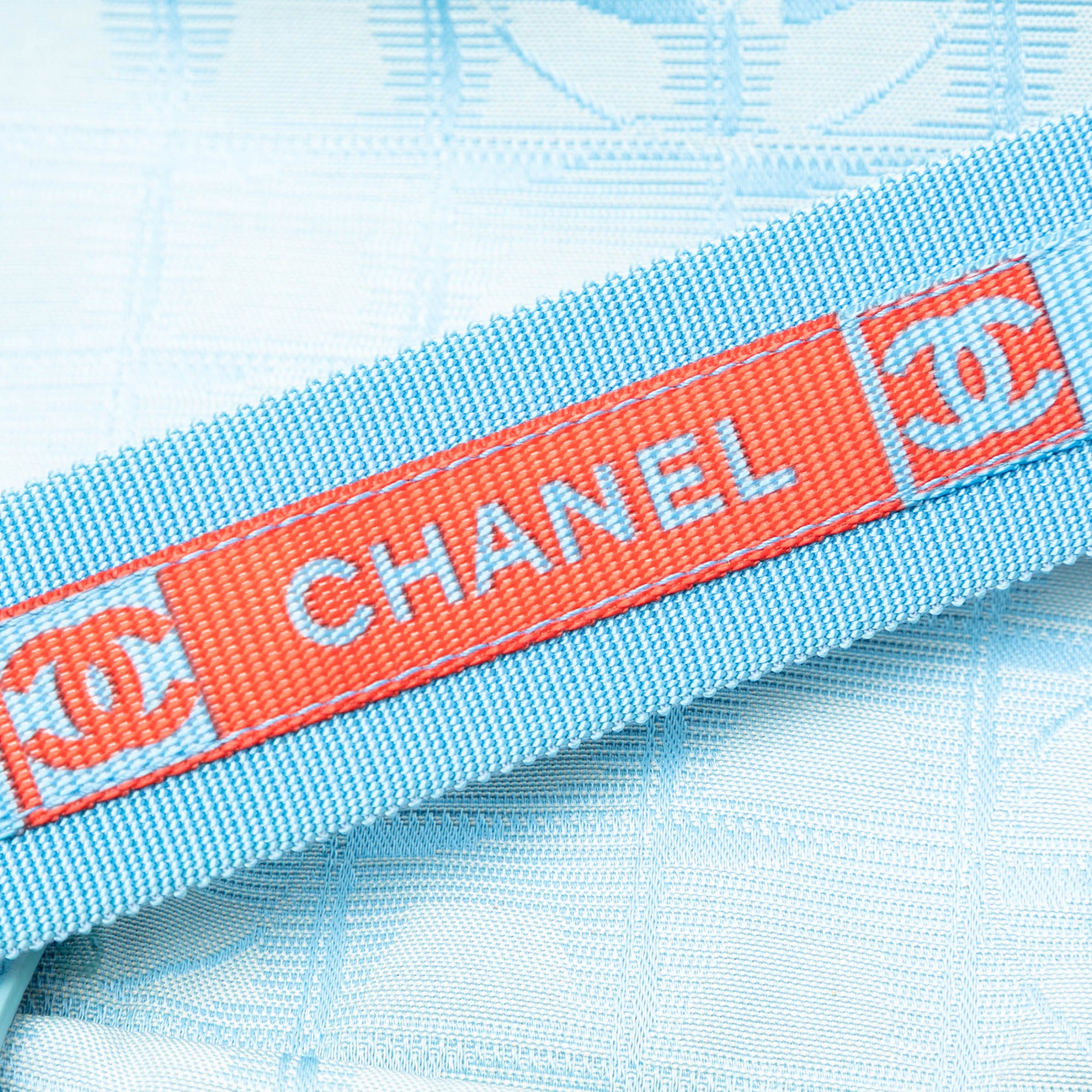 Chanel | Pre-Owned New Travel Line Nylon Satchel | Blue/Light Blue