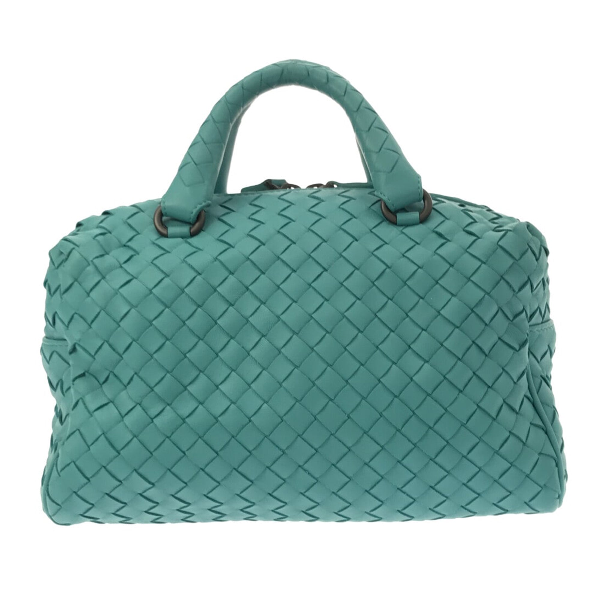 Bottega Veneta | Pre-Owned Intrecciato Satchel | Blue/Aqua