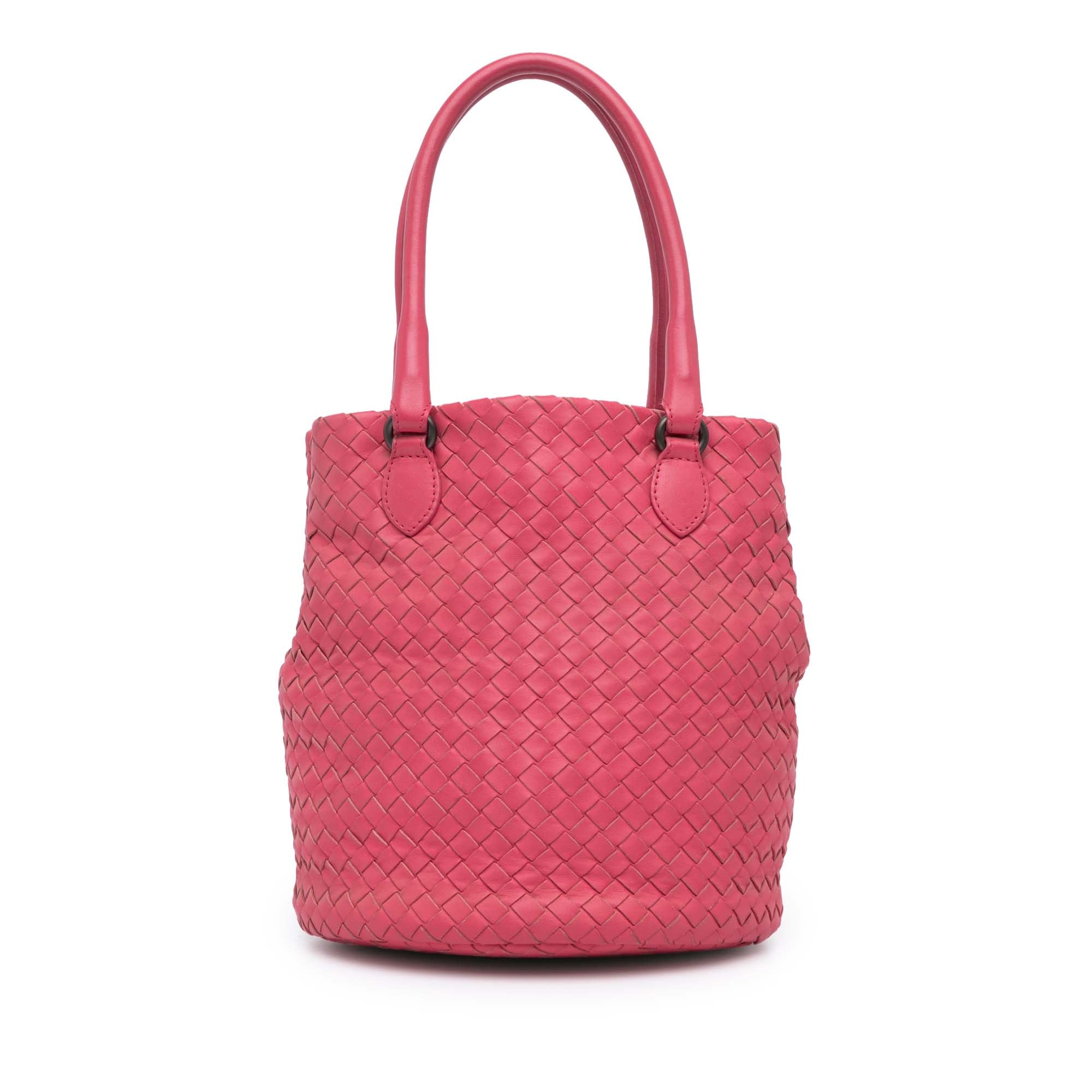 Bottega Veneta | Pre-Owned Nappa Intrecciato Bucket Bag - II | Pink/Hot Pink