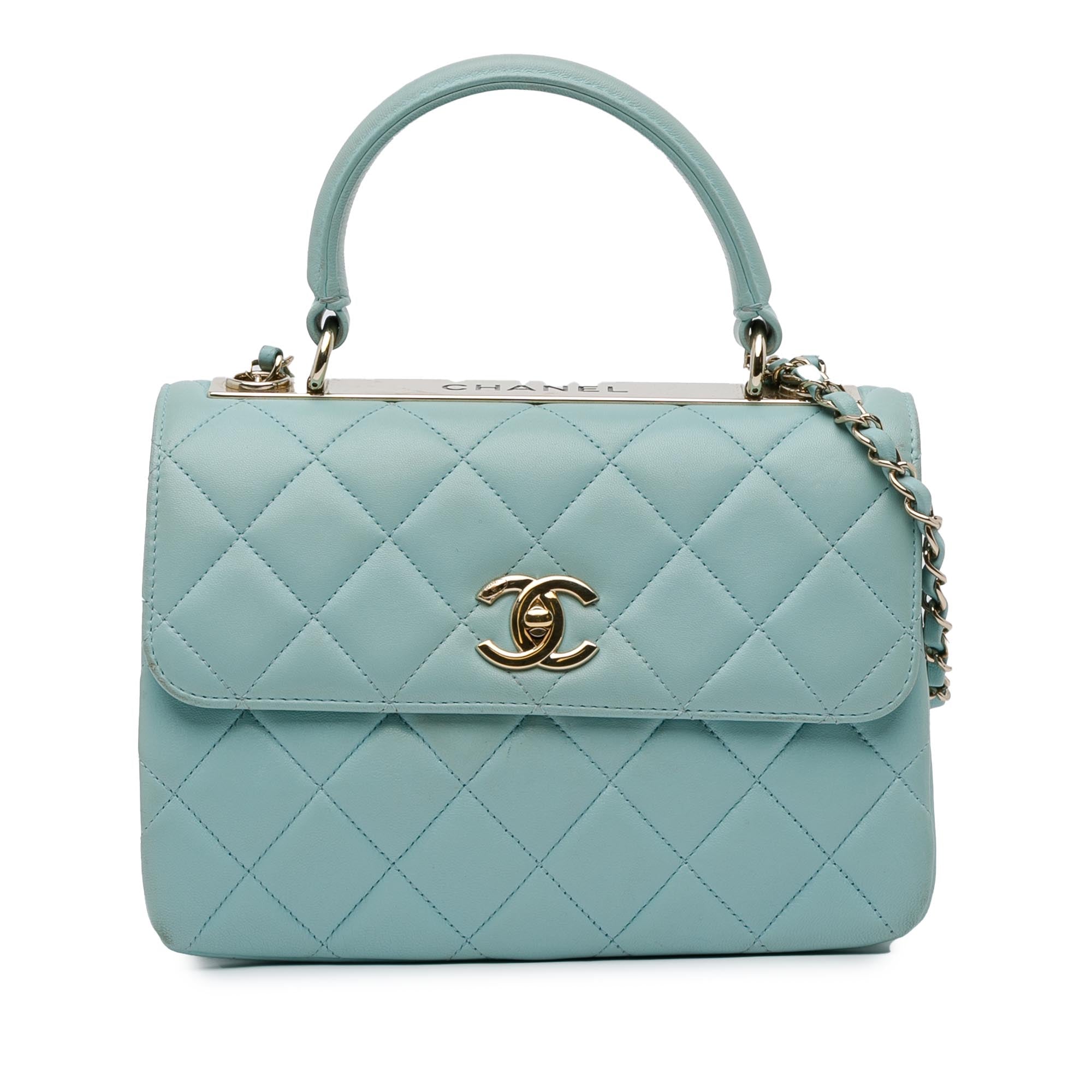 Chanel | Pre-Owned Small Quilted Lambskin Trendy CC Flap | Blue/Light Blue