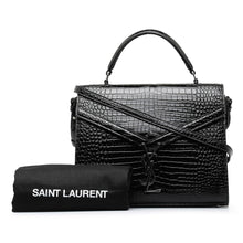 Saint Laurent | Pre-Owned Medium Crocodile Embossed Cassandra Top Handle Bag | Black