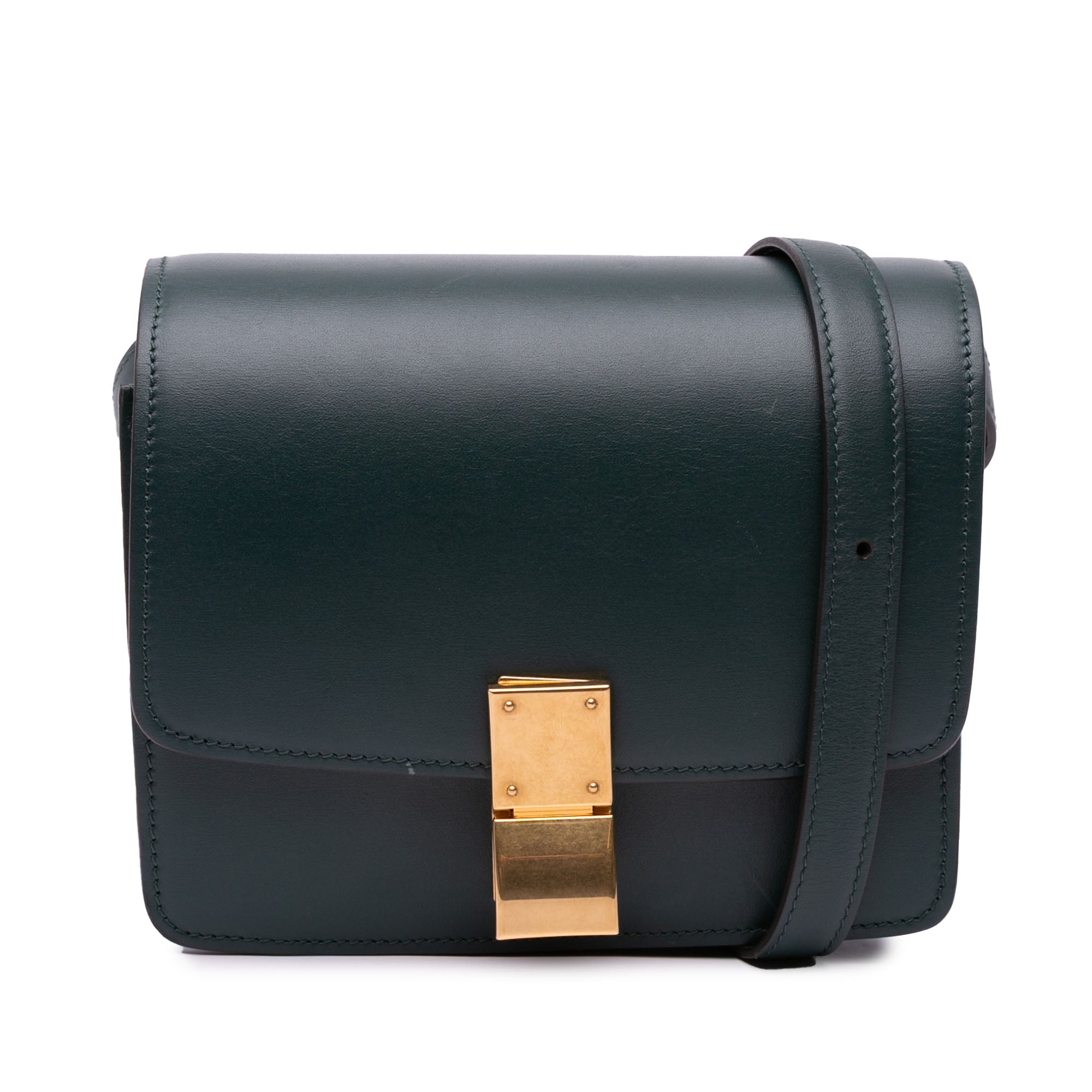 Celine | Pre-Owned Small Calfskin Classic Box | Green/Dark Green