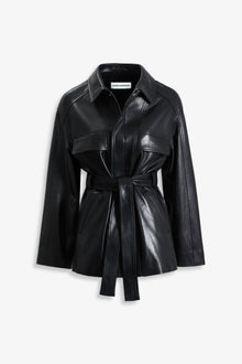 Nour Hammour Zakary Soft Leather Jacket Black - Silhouette