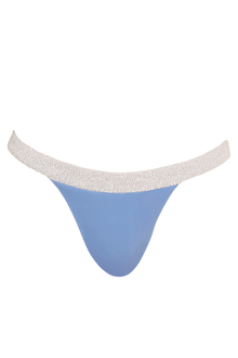 Zenya Hand - Beaded Embellished Bikini Bottom - White/Blue - Self - Adore