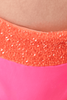 Zenya Hand - Beaded Embellished Bikini Bottom - Pink/Orange - Self - Adore