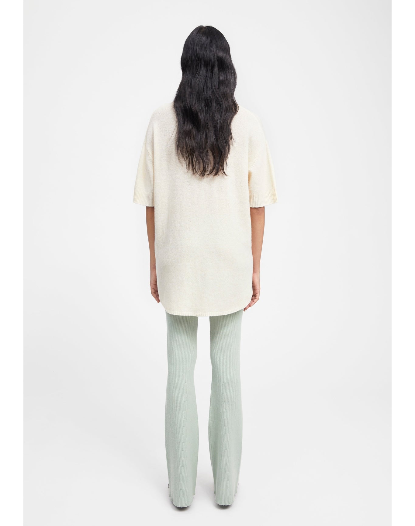 Zero001 | Ribbed Flare Pants | Sage