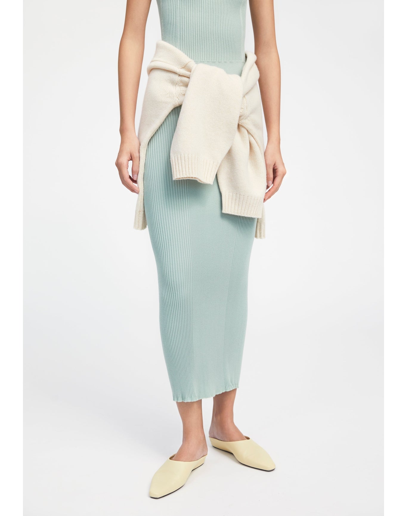 Zero004 | Ribbed Maxi Skirt | Sage