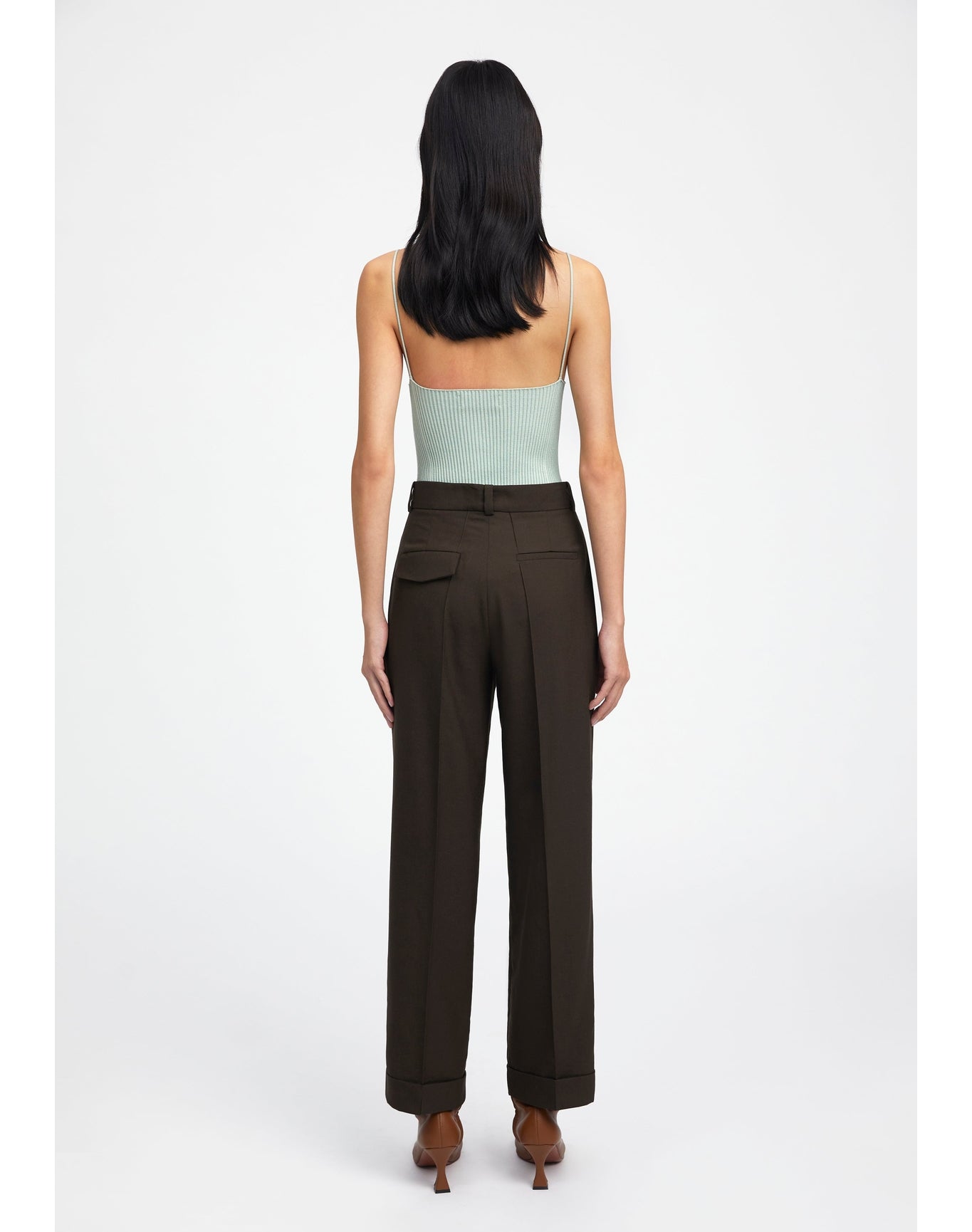 Zero103 | Ribbed Cami Bodysuit | Sage