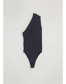 Zero302 | Ribbed Asymmetric Bodysuit | Black