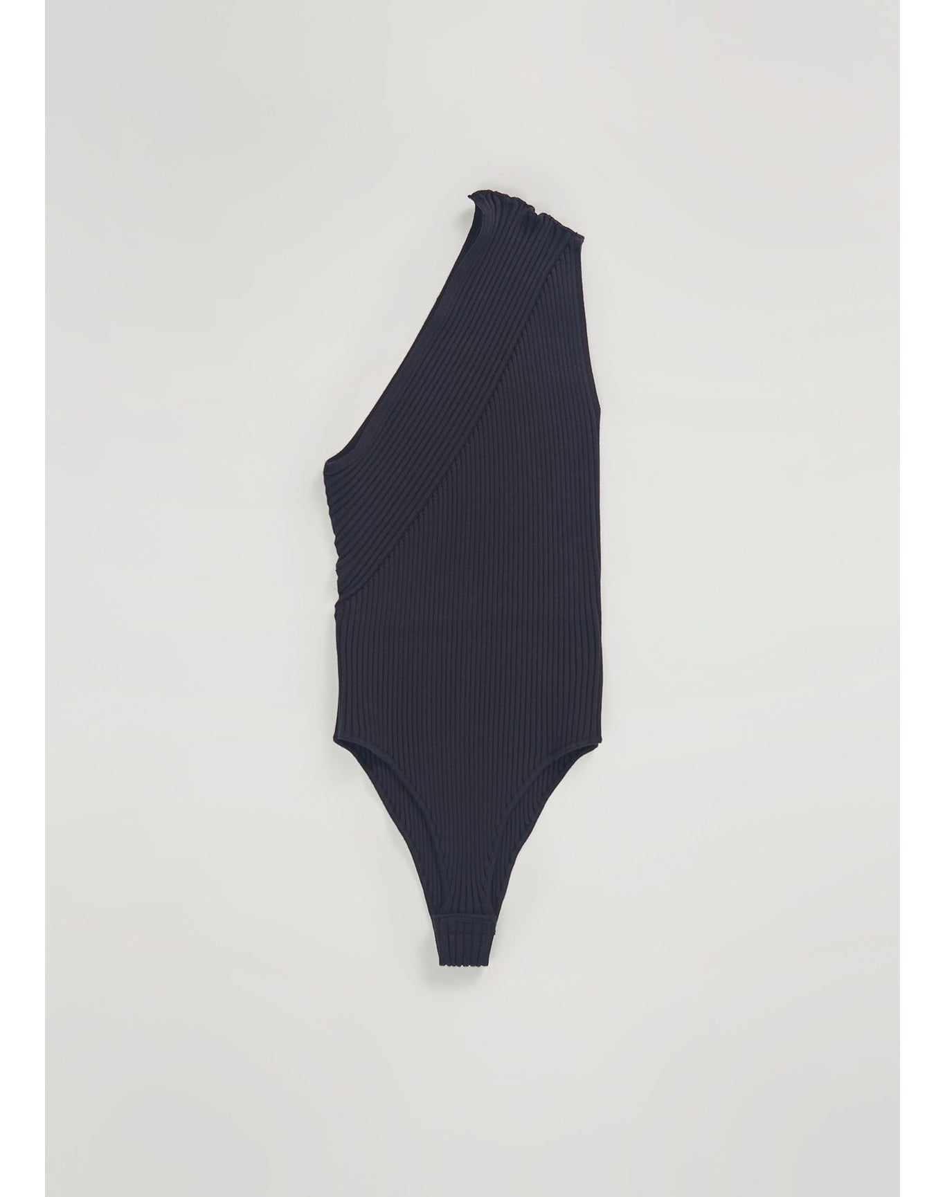 Zero302 | Ribbed Asymmetric Bodysuit | Black