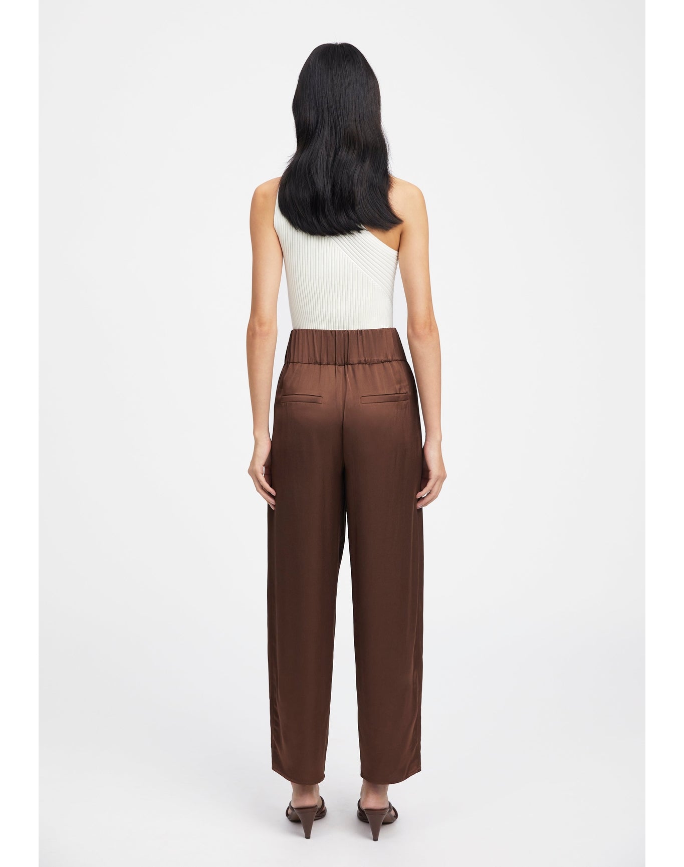 Zero302 | Ribbed Asymmetric Bodysuit | Creme